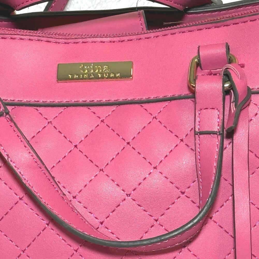 Trina Turk Pink Crossbody Bag for Women Fuchsia Pink Quilted Satchel handbag - Picture 2 of 7